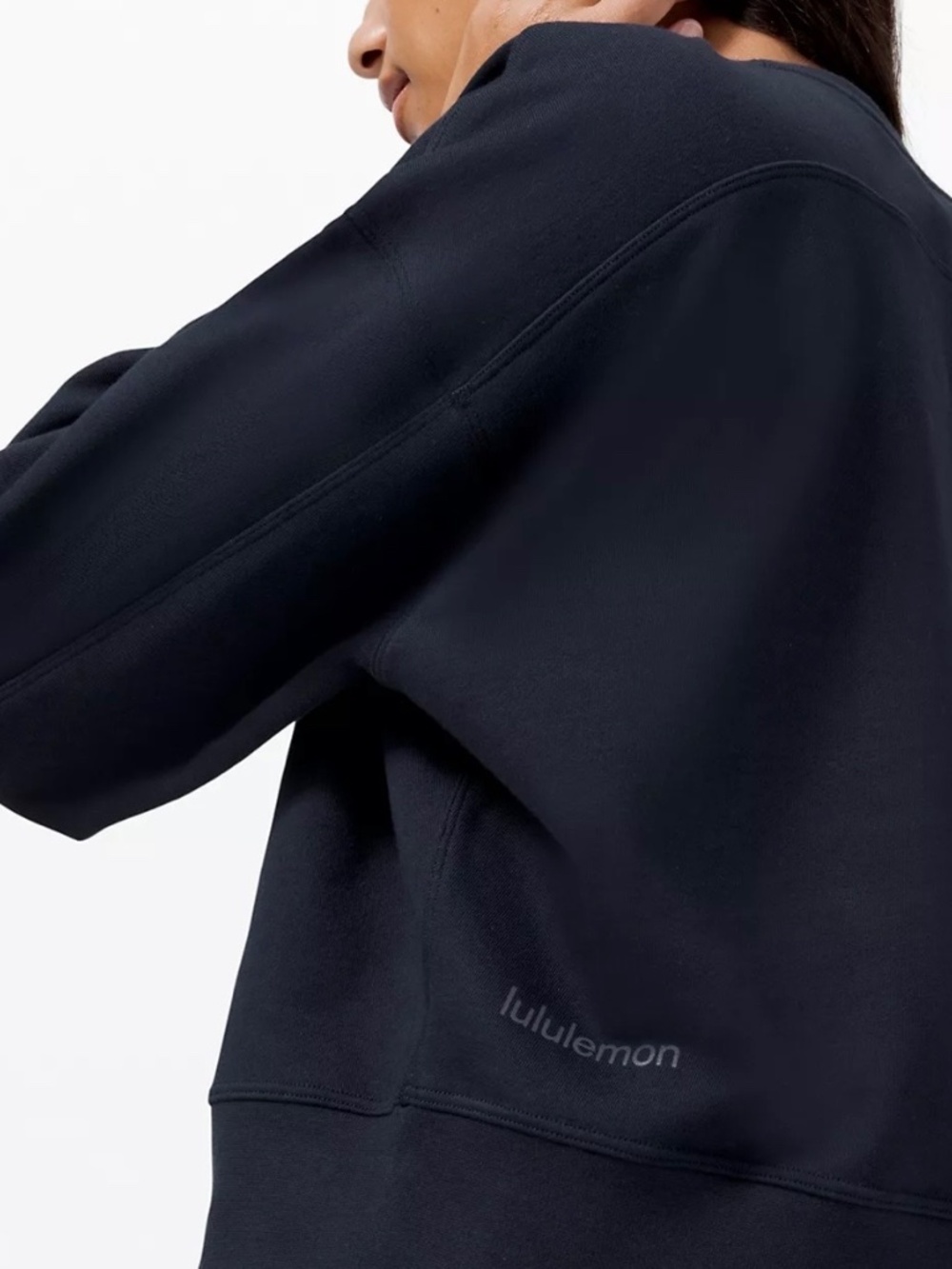 Lululemon Perfectly Oversized Cropped Crew size 6 Navy-NWT - Picture 3 of 10